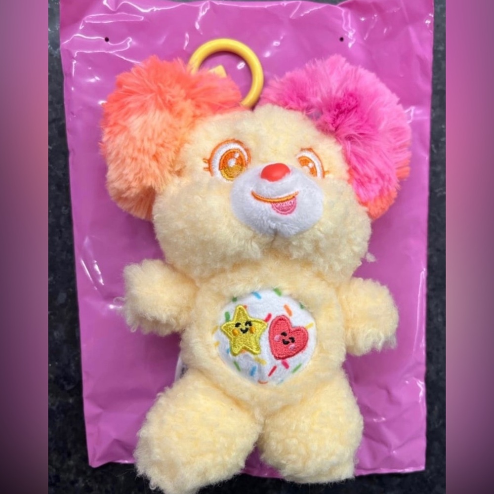 Care Bears Sugar Cuties Plush Pendant Dangler Open w/ Org Pack Sweet Celebration
